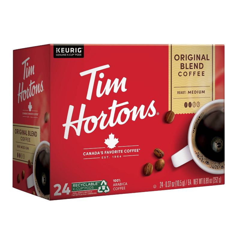 slide 2 of 11, Tim Hortons Original Blend Medium Roast Coffee Pods - 24ct, 24 ct