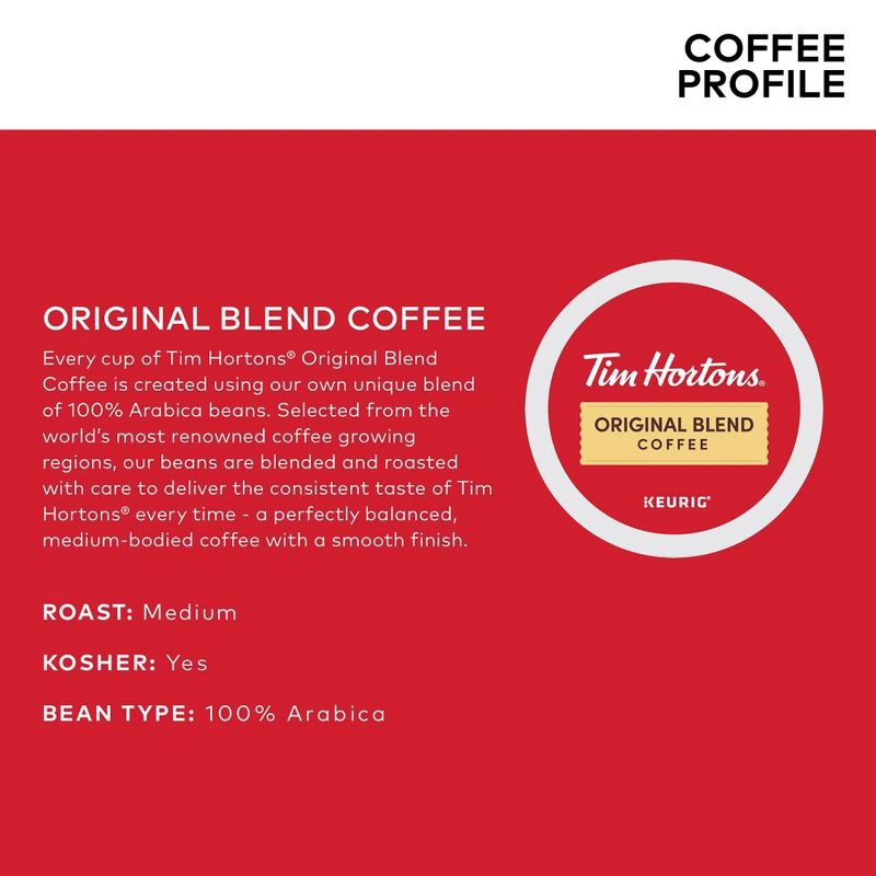 slide 10 of 11, Tim Hortons Original Blend Medium Roast Coffee Pods - 24ct, 24 ct