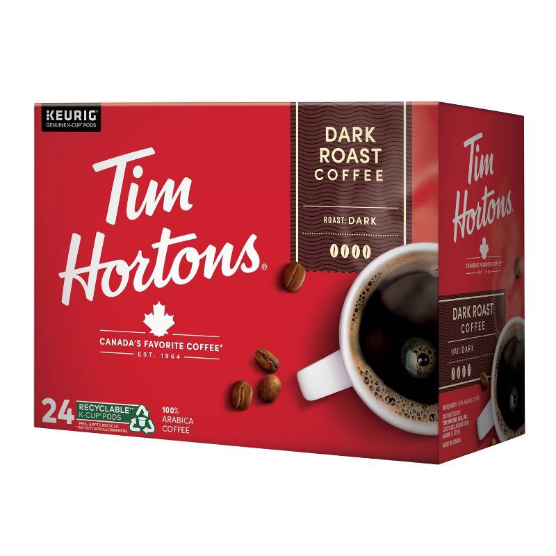 slide 3 of 11, Tim Hortons Dark Roast Coffee Pods - 24ct, 24 ct