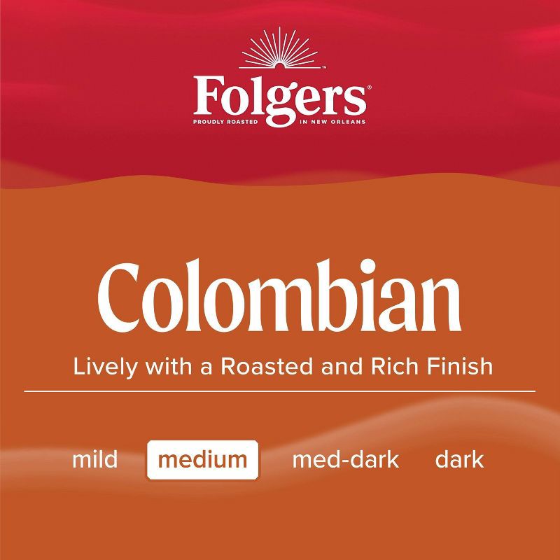 slide 4 of 7, Folgers Colombian Medium Roast Coffee - Keurig K-Cup Pods - 24ct, 24 ct