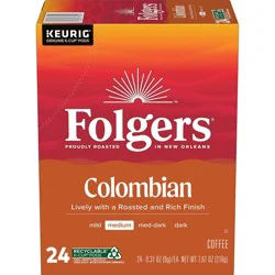 Folgers Colombian Medium Roast Coffee - Keurig K-Cup Pods - 24ct