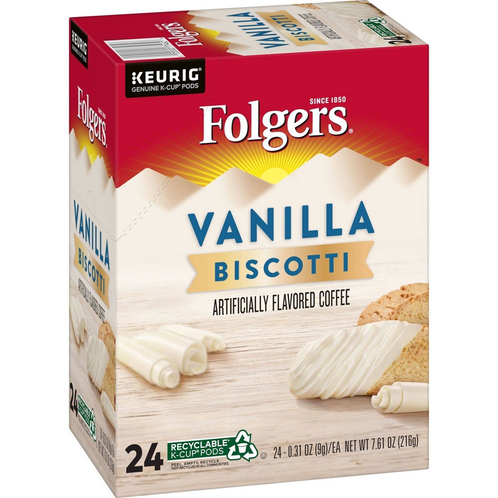 slide 3 of 8, Folgers Vanilla Biscotti Medium Roast Coffee Pods - 24ct, 24 ct