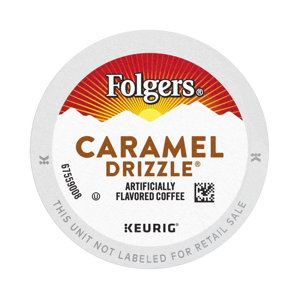 slide 2 of 7, Folgers Caramel Drizzle Dark Roast Coffee Pods, 24 ct