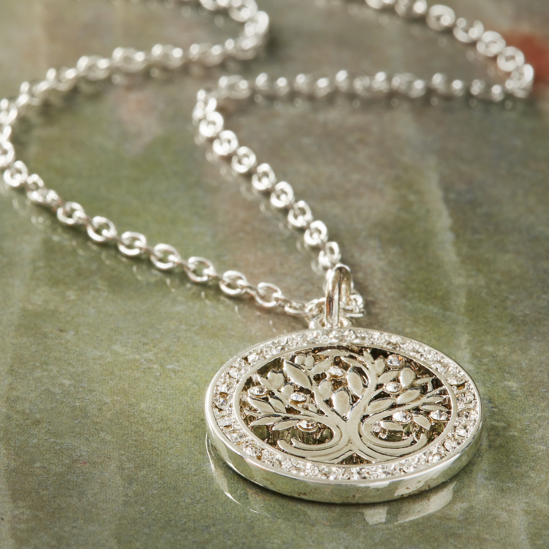 slide 3 of 4, Charmalong Silver Plated & Stone Paved Tree Charm By Bead Landing, 1.1 in x 0.8 in x 0.25 in