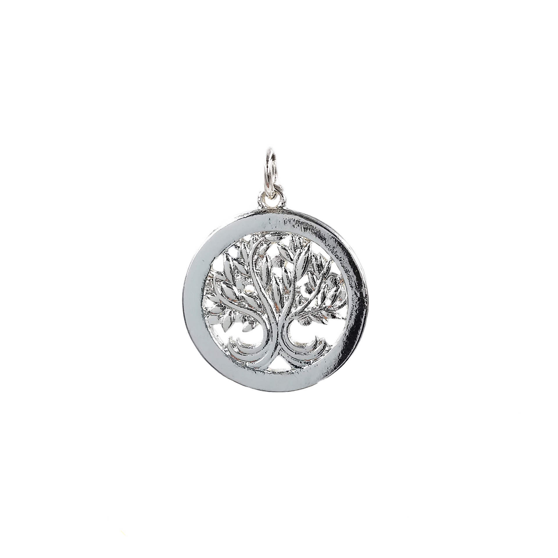 slide 4 of 4, Charmalong Silver Plated & Stone Paved Tree Charm By Bead Landing, 1.1 in x 0.8 in x 0.25 in