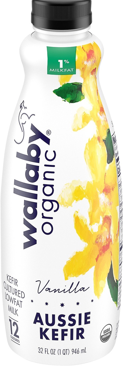 slide 7 of 8, Wallaby Organic Low Fat Kefir Vanilla Yogurt Drink, 32 oz