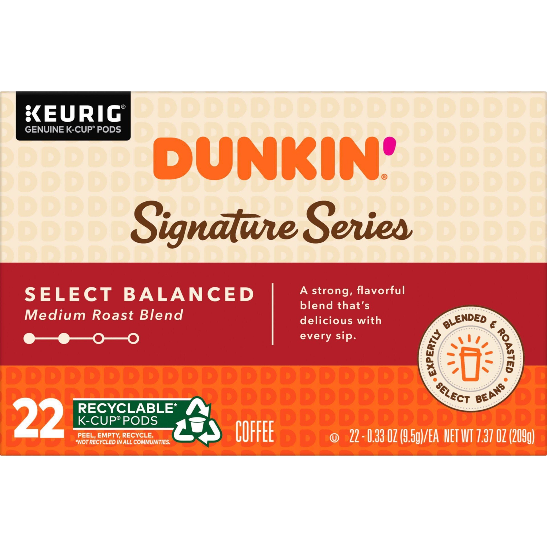 slide 1 of 10, Dunkin' Donuts Balanced Blend Medium Roast Coffee - Keurig K-Cup Pods, 22 ct