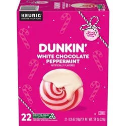 Dunkin' Donuts Dunkin' White Chocolate Peppermint Artificially Flavored Medium Roast Keurig K-Cup Coffee Pods - 22ct