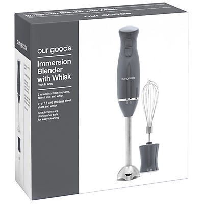 slide 1 of 1, our goods Immersion Blender with Whisk - Pebble Gray, 1 ct