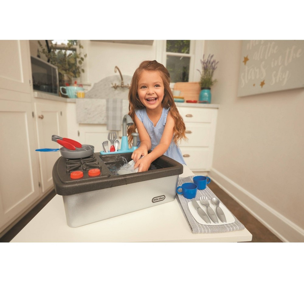 slide 3 of 6, Little Tikes First Real Sink & Stove Realistic Pretend Play Appliance, 1 ct