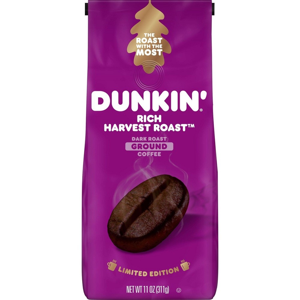 slide 2 of 5, Dunkin'' Donuts Rich Harvest Medium Roast Coffee, 11 oz