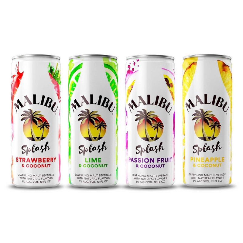 slide 2 of 4, Malibu Splash Variety Pack - 8pk/12 fl oz Cans, 8 ct; 12 fl oz