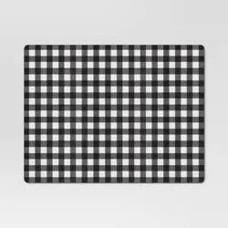 Cork Buffalo Check Placemat Black - Threshold™: Geometric Rectangle, Traditional Style, Non-Woven Fabric, 16"x12"