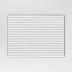 Cork Striped Placemat White - Threshold™: Geometric Rectangle for Kitchen Table, Traditional Decor, Spot Clean, 16"x12"