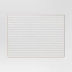 Cork Striped Placemat White - Threshold™: Geometric Rectangle for Kitchen Table, Traditional Decor, Spot Clean, 16"x12"