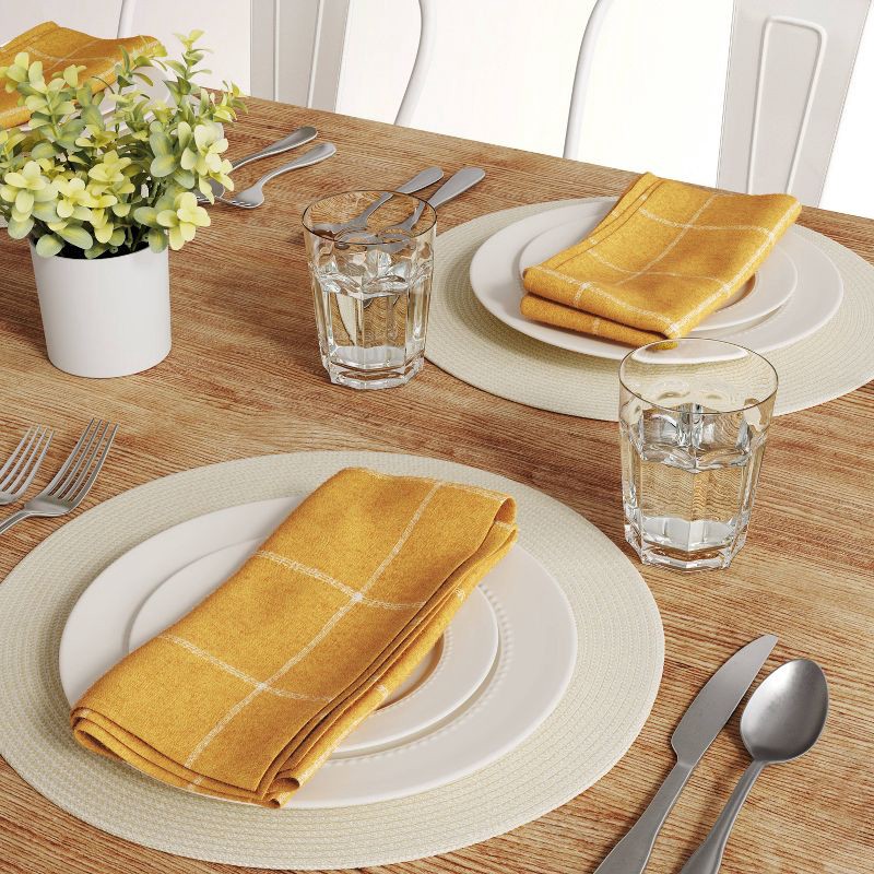 slide 2 of 3, Polyround Charger Placemat Cream - Threshold™: Traditional Round Table Decor, Off-White, Spot Clean, Fall Season, 1 ct