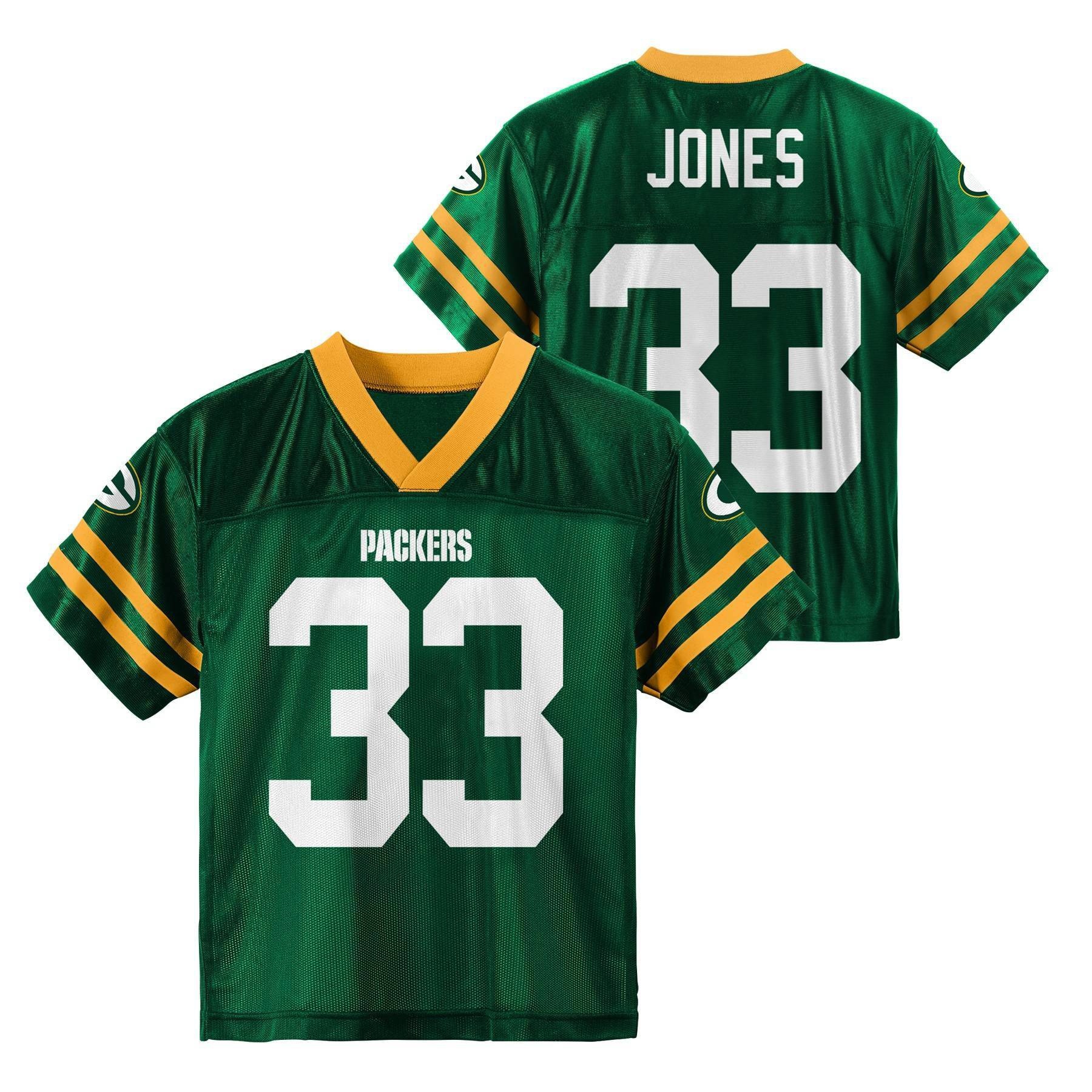 slide 1 of 3, NFL Green Bay Packers Boys' Jones Aaron Short Sleeve Jersey - XL, 1 ct