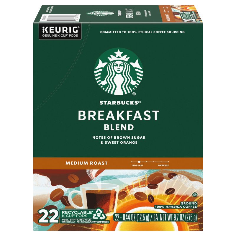 slide 1 of 7, Starbucks Keurig Breakfast Blend Medium Roast Coffee Pod - 22 K-Cups, 1 ct