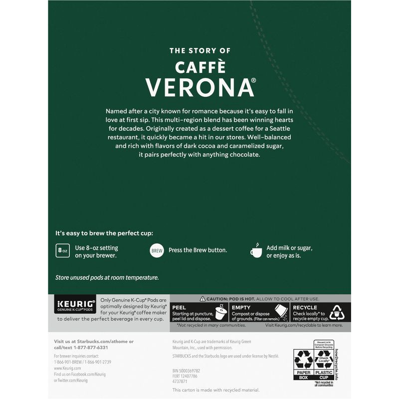 slide 7 of 7, Starbucks Keurig Caffè Verona Dark Roast Coffee Pods - 22 K-Cups, 1 ct