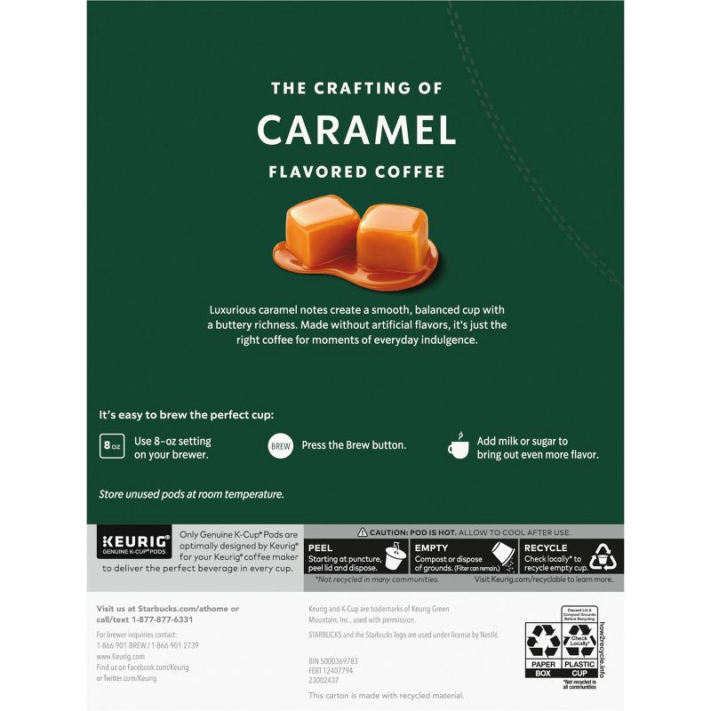 slide 7 of 7, Starbucks Keurig Caramel Flavored Light Roast Coffee Pods - 22 K-Cups, 1 ct