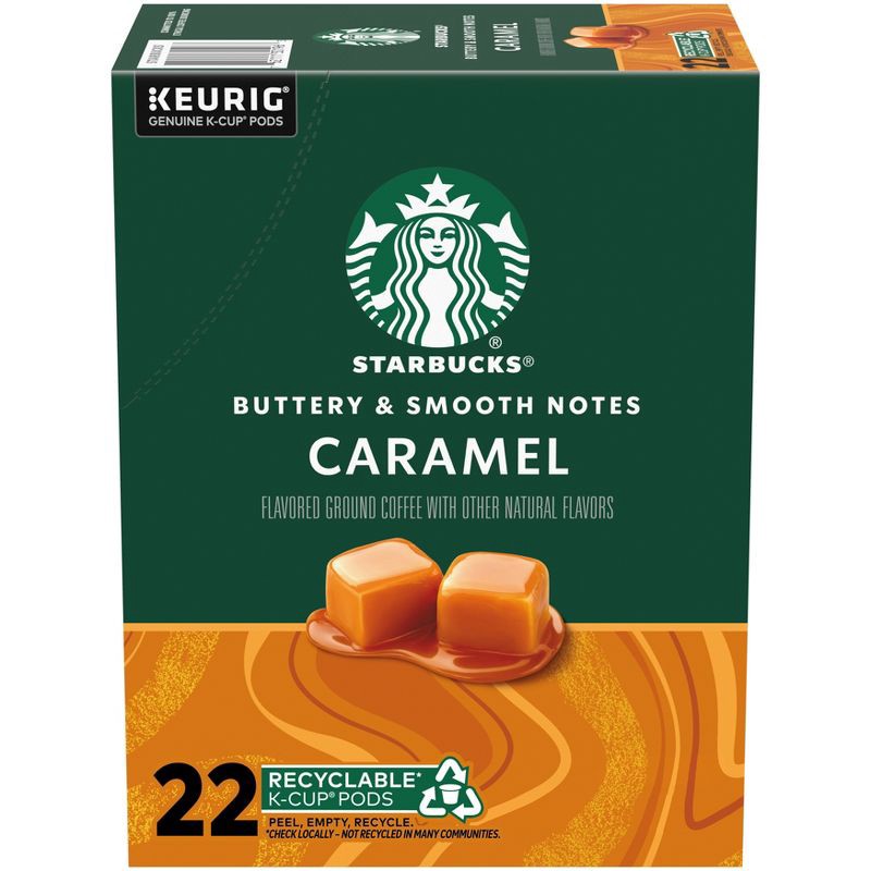 slide 1 of 7, Starbucks Keurig Caramel Flavored Light Roast Coffee Pods - 22 K-Cups, 1 ct