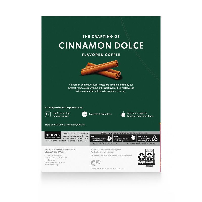 slide 5 of 6, Starbucks Keurig Cinnamon Dolce Cinnamon Light Roast Coffee Pods - 22 K-Cups, 1 ct