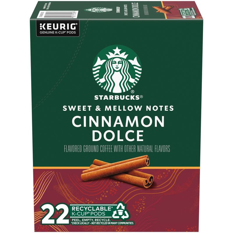 slide 1 of 6, Starbucks Keurig Cinnamon Dolce Cinnamon Light Roast Coffee Pods - 22 K-Cups, 1 ct