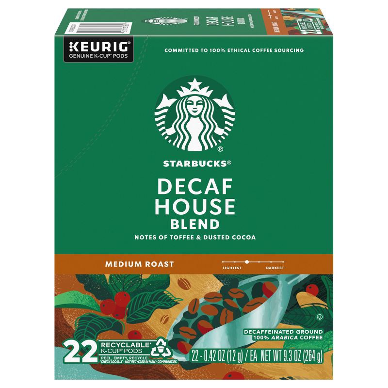 slide 1 of 7, Starbucks Keurig Decaf Medium Roast Decaf Coffee Pods - 22 K-Cups, 1 ct