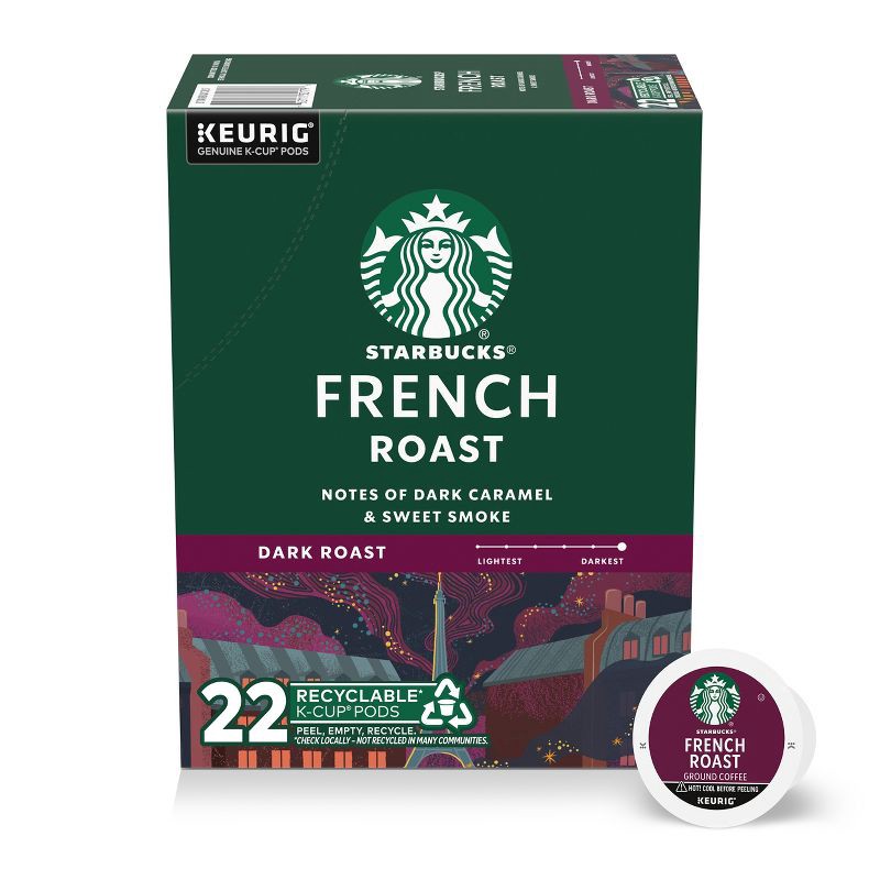 slide 1 of 8, Starbucks French Dark Roast Keurig K-Cup Coffee Pods - 22ct, 22 ct