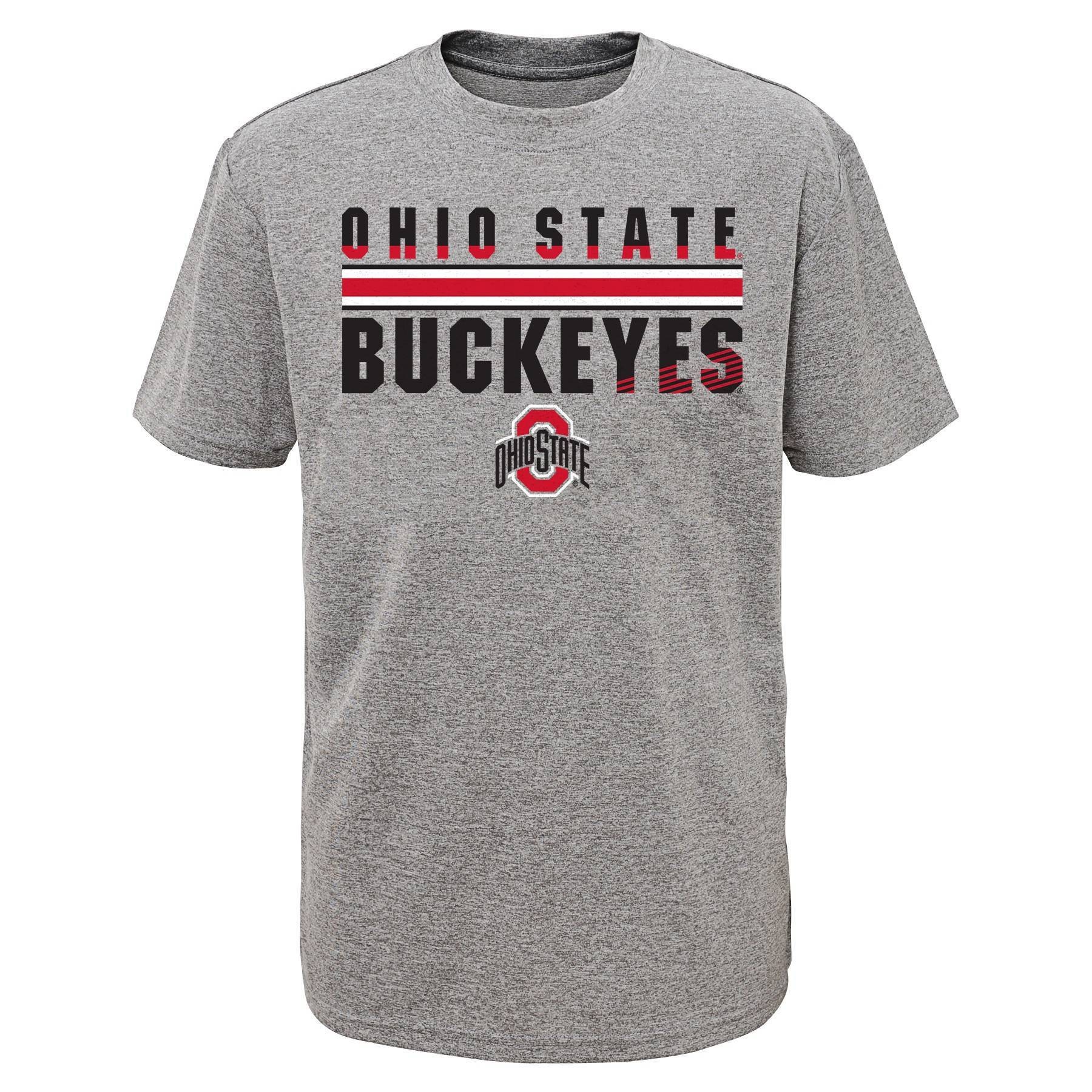 slide 1 of 1, NCAA Ohio State Buckeyes Boys' Short Sleeve Gray Performance T-Shirt - XL, 1 ct