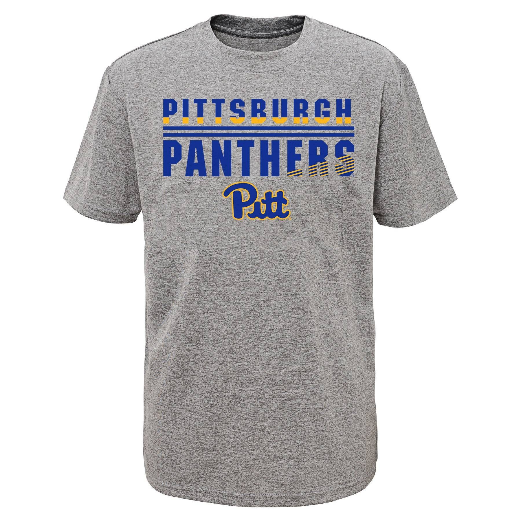 slide 1 of 1, NCAA Pitt Panthers Boys' Short Sleeve Gray Performance T-Shirt - XL, 1 ct