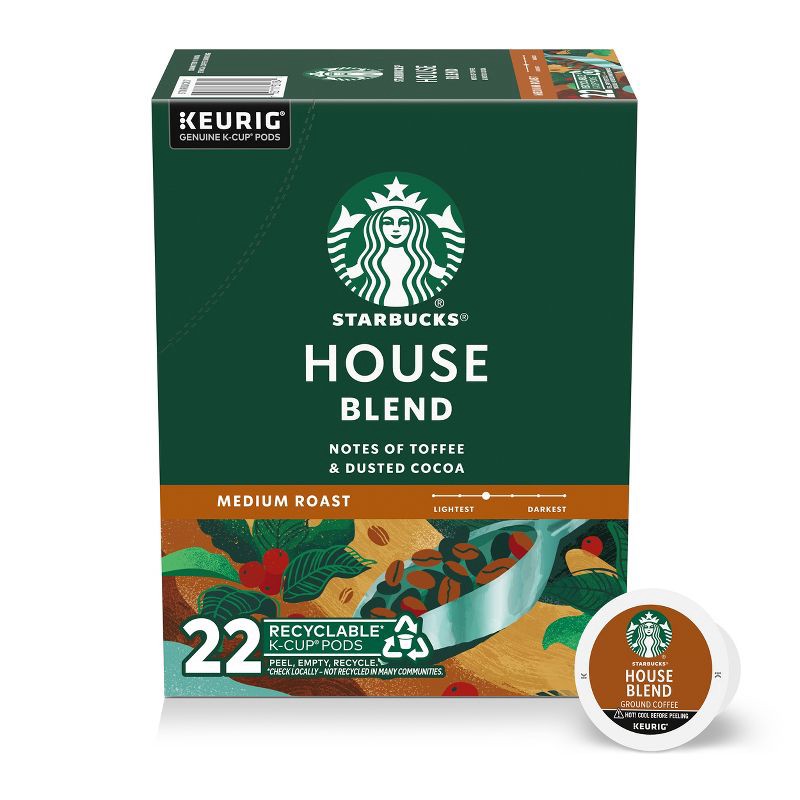 slide 1 of 10, Starbucks Keurig House Blend Medium Roast Coffee Pods - 22ct, 22 ct