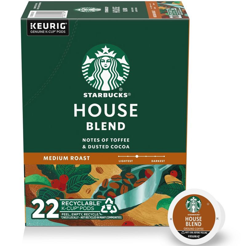 slide 1 of 7, Starbucks Keurig House Blend Medium Roast Coffee Pods - 22ct, 22 ct