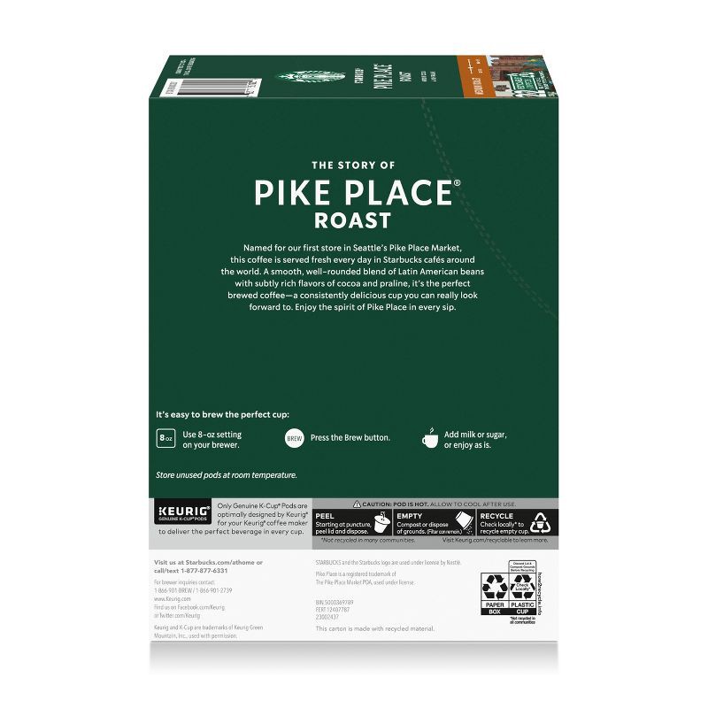 slide 2 of 8, Starbucks Pikes Place Medium Roast Keurig K-Cup Coffee Pods - 22ct, 22 ct