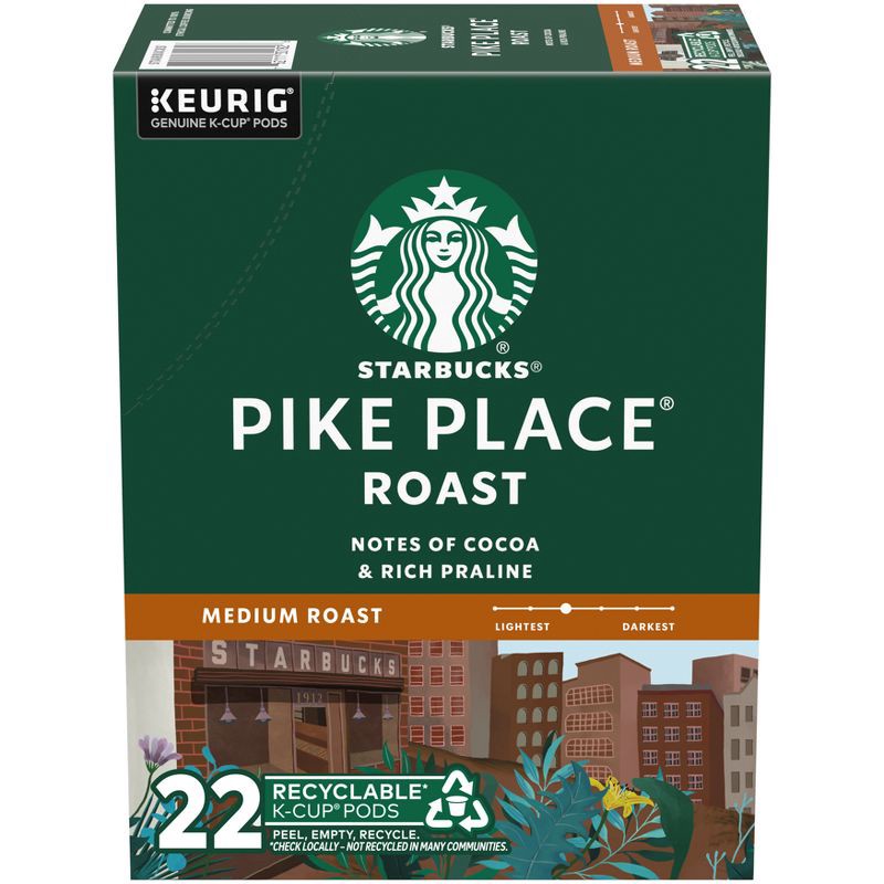 slide 1 of 7, Starbucks Keurig Pike Place Roast Medium Roast Coffee Pods - 22 K-Cups, 1 ct