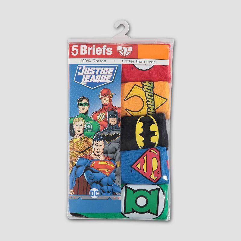 slide 3 of 3, Boys' Justice League Logo 5pk Underwear - 6, 5 ct