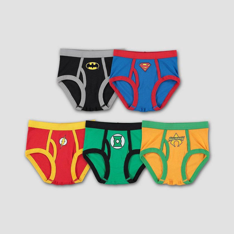 slide 1 of 3, Boys' Justice League Logo 5pk Underwear - 6, 5 ct