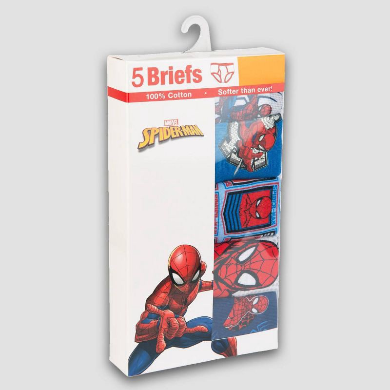 slide 5 of 6, Boys' Marvel Spider-Man 5pk Underwear - 6: Classic Patterns, Mid Rise, Ribbed Cotton, 5 ct