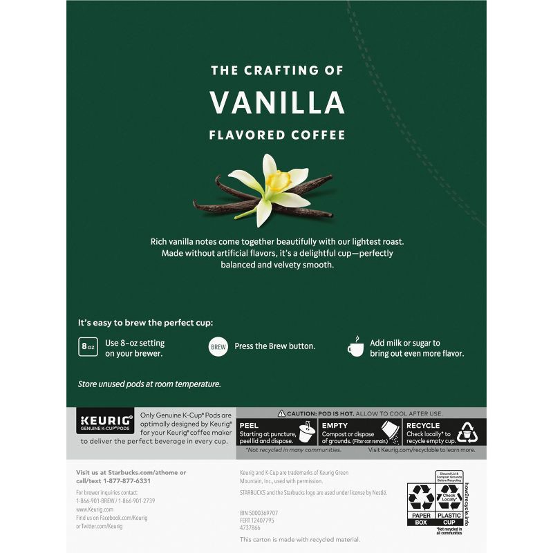 slide 7 of 7, Starbucks Keurig Vanilla Light Roast Coffee Pods - 22 K-Cups, 1 ct