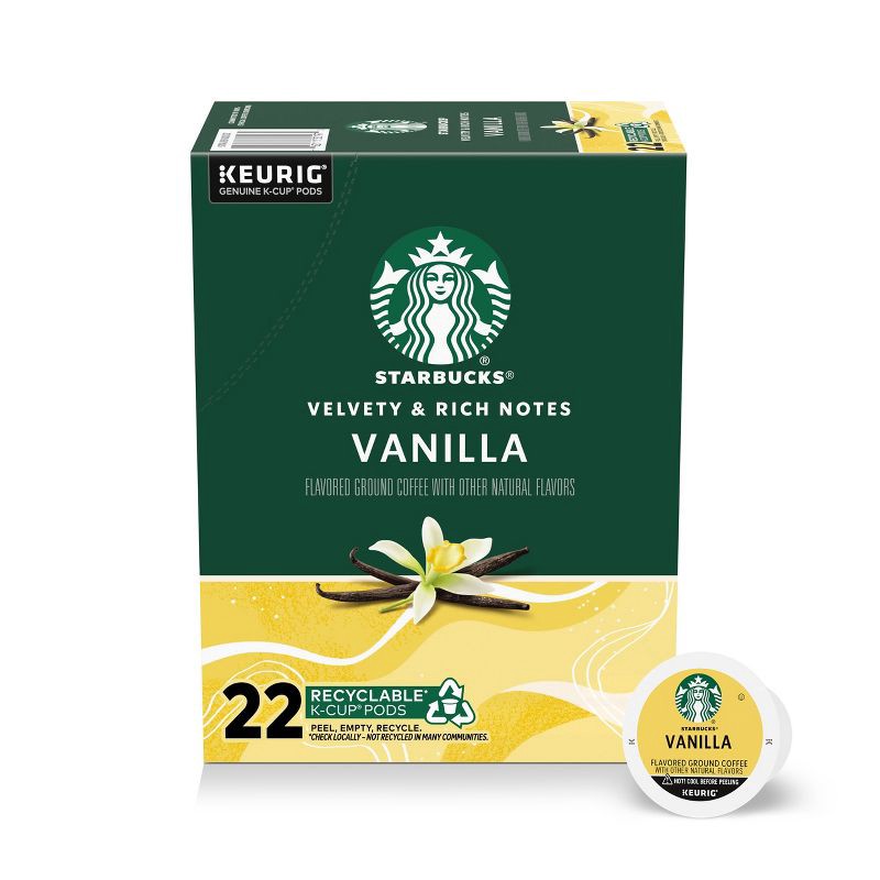slide 1 of 8, Starbucks Vanilla Flavor Light Roast Keurig K-Cup Coffee Pods - 22ct, 22 ct
