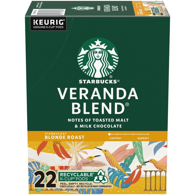 slide 1 of 6, Starbucks Keurig Veranda Blend Blonde Light Roast Coffee Pods - 22 K-Cups, 1 ct