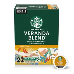 Starbucks Veranda Blend Blonde Light Roast Keurig K-Cup Coffee Pods - 22ct