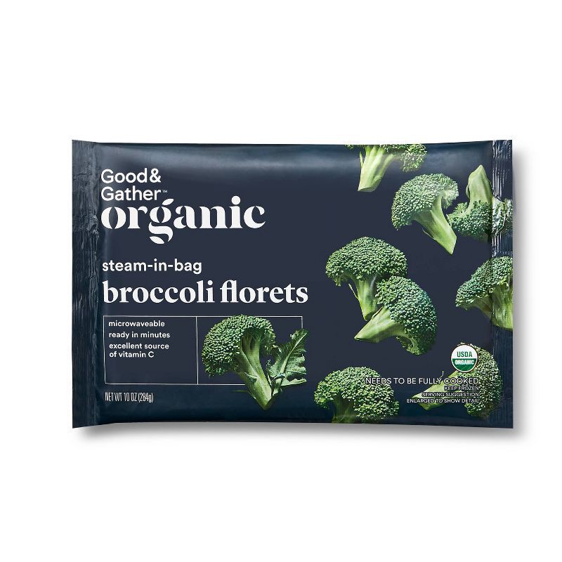slide 1 of 3, Organic Frozen Broccoli Florets - 10oz - Good & Gather™, 10 oz