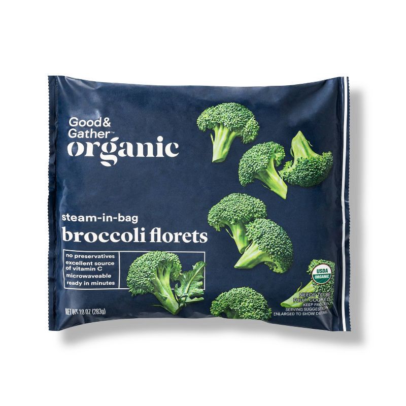 slide 1 of 3, Organic Frozen Broccoli Florets - 10oz - Good & Gather™, 10 oz