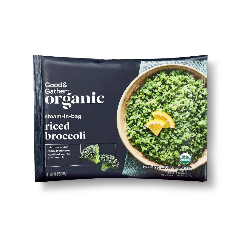 slide 1 of 3, Organic Frozen Riced Broccoli - 10oz - Good & Gather™, 10 oz