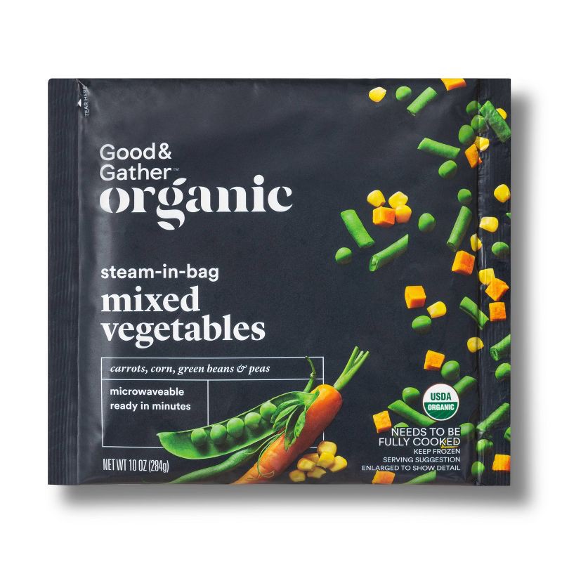 slide 1 of 3, Organic Frozen Steam-In-Bag Mixed Vegetables - 10oz - Good & Gather™, 10 oz