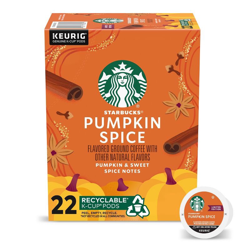 slide 1 of 7, Starbucks Keurig Pumpkin Spice Coffee Pods - 22 K-Cups, 1 ct