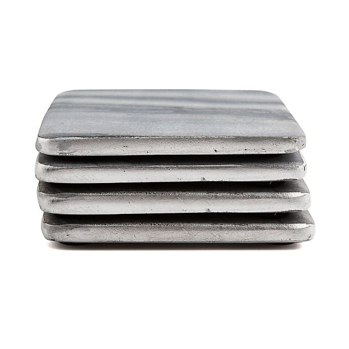 slide 2 of 2, Thirstystone Marble Silver Edge Coasters, 4 ct