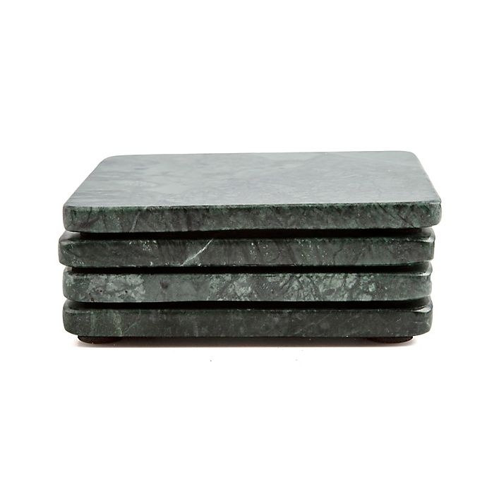 slide 2 of 2, Thirstystone Marble Coasters - Dark Green, 4 ct