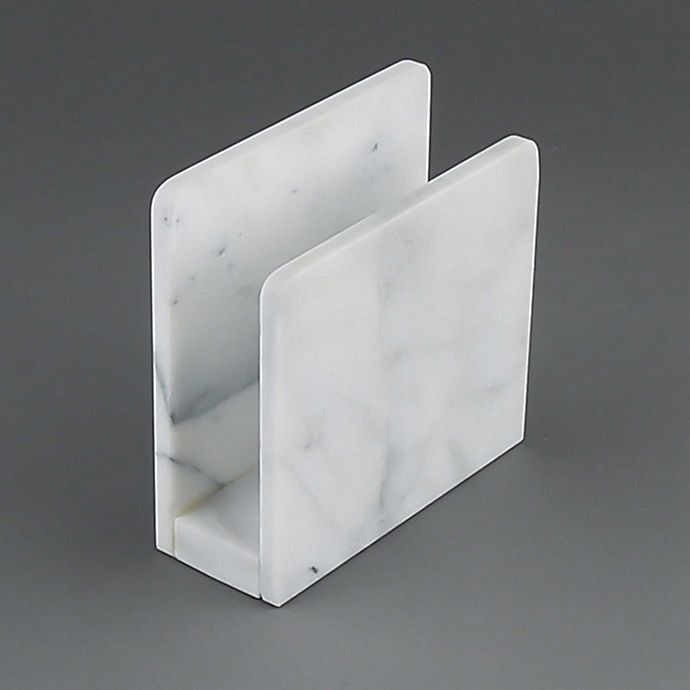 slide 4 of 6, Artisanal Kitchen Supply White Marble Napkin Holder, 1 ct